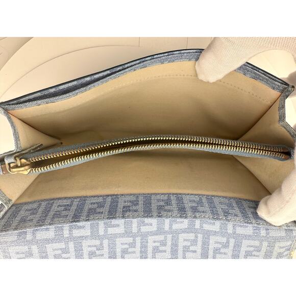 Fendi Zucca FF Jacquard in Shades of Blue Long Wallet (Denim) - Picture 9 of 16
